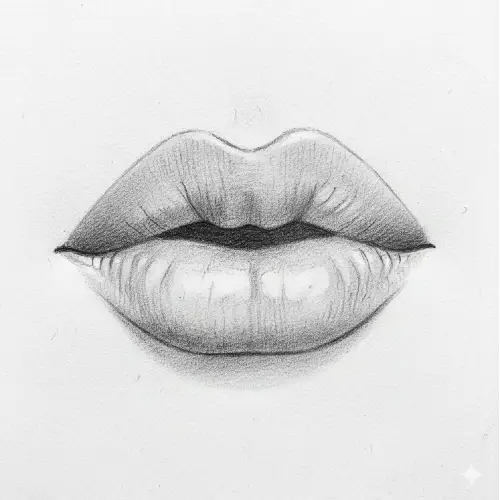 Heart-shaped lips - defined cupid's bow with fuller bottom lip
